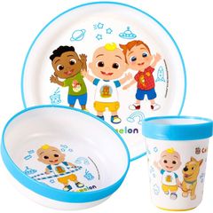 3pcs Bicolor Premium Kids Dinner Tableware Set Plate, Bowl & Tumbler, BPA Free