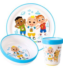 3pcs Bicolor Premium Kids Dinner Tableware Set Plate, Bowl & Tumbler, BPA Free