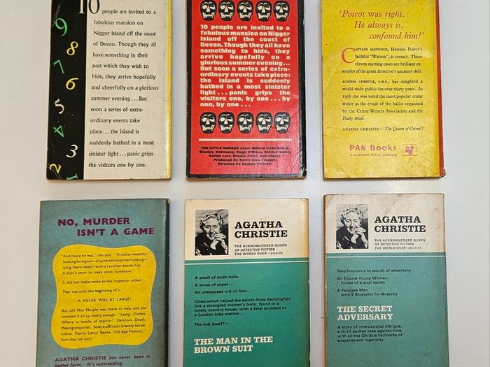 Vintage Agatha Christie Books x 6 - Vintage Crime Thriller Books - Vintage Paperback Books