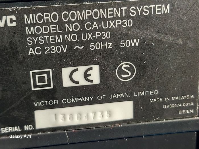 Jvc Micro Component System, Model No. Ca-uxp30, Cd, Radio, Tape And Auxillary, In Excellent Condition