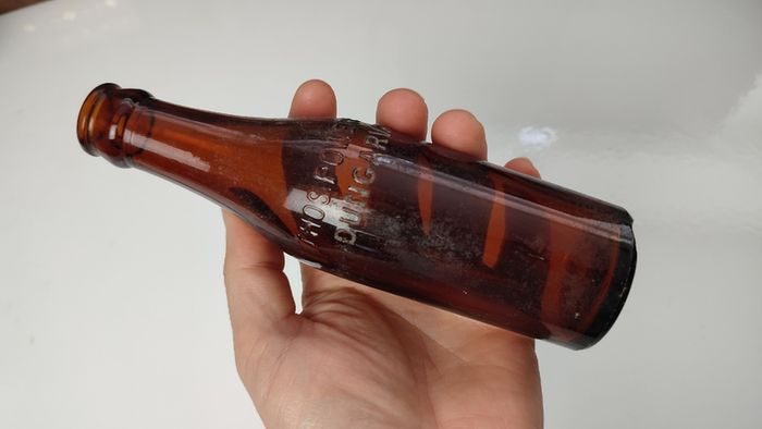 401 - Vintage Thos Power Dungarvan Dark Amber Glass Collectible Decorative Bottle