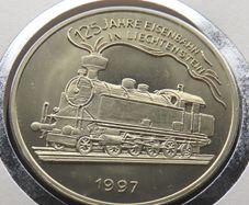 Lichtenstein 5 Euro rare pattern proof coin 1997 stamp cover