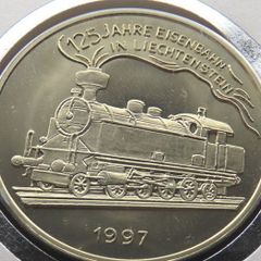 Lichtenstein 5 Euro rare pattern proof coin 1997 stamp cover