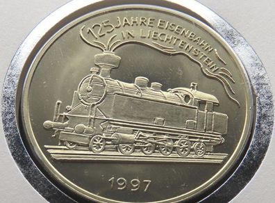 Lichtenstein 5 Euro rare pattern proof coin 1997 stamp cover