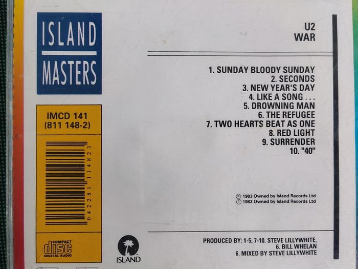 U2 - War CD (1983) 1991 Island Masters Reissue EX+
