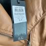 Vero Moda tan leather look biker jacket NWT size S UK 8 Image 5