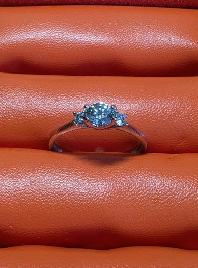 GIA Certified 0.50ct "Triple Excellent" Diamond Trilogy Ring