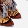 NEW Zara Tri-color Sandals Shoes With Fringe 39eur 6uk Image 3