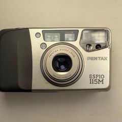 Pentax Espio 115M 35mm Film Point and Shoot Camera Silver Tested with film.