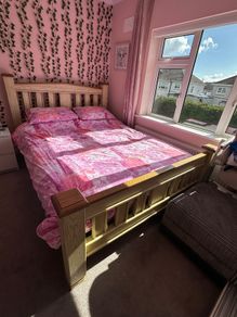 King size solid oak bed frame