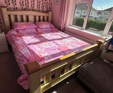 King size solid oak bed frame