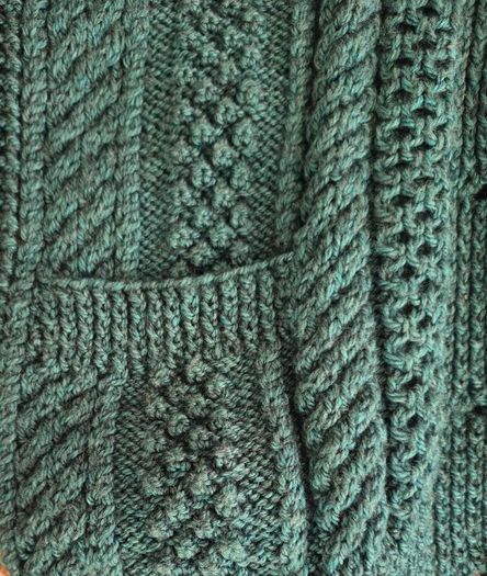 Aran Cardigan Green