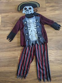 Skeleton costume with hat and mask - 3-4 years