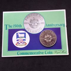 1983 Falkland Islands 150th Anniversary 50p Commemorative Coin Pack