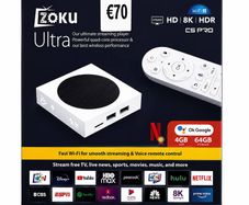 Zoku Ultra C5 Pro TV Box  4gb RAM 64GB storage Quad core processor