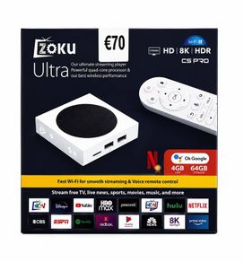Zoku Ultra C5 Pro TV Box  4gb RAM 64GB storage Quad core processor