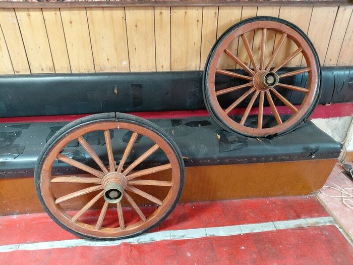 Vintage Wooden Cart Wheels - Excellent Condition