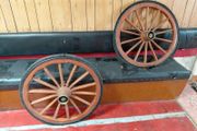 Vintage Wooden Cart Wheels - Excellent Condition