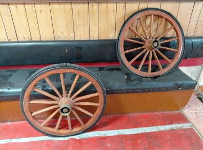 Vintage Wooden Cart Wheels - Excellent Condition