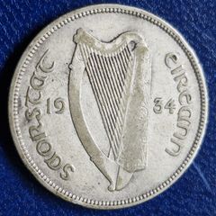 Ireland 1934 Florin Silver Coin Low Mintage