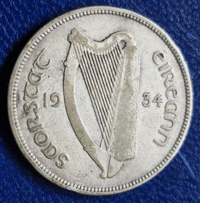 Ireland 1934 Florin Silver Coin Low Mintage