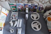 Wii + Mario Kart + Steering wheels + Smash Brawls
