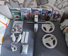 Wii + Mario Kart + Steering wheels + Smash Brawls