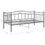 Sofa Bed Frame Black Metal 90x200 cm Image 7