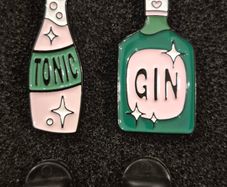 Gin and tonic, pin back badge. X 2