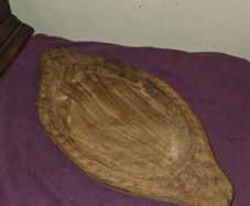 Vintage Hand Carved Wooden Serving Tray