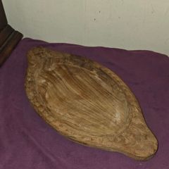 Vintage Hand Carved Wooden Serving Tray