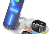 Wireless Charging Station with RGB Light and Digital Clock