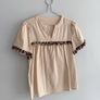 Pre Owned Scalloped Leopard Trim Smock Top Image 2