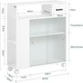 Bathroom Cabinet with 2 glass doors slim white compact  stylish on wheels Image 2