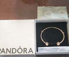 Pandora bangle bracelet 14k rose gold plated