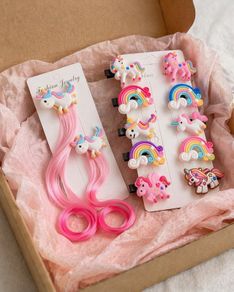 Unicorn & Rainbow Hair Clip Set