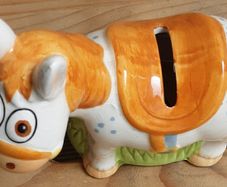 vintage collectable money box, nestle milky bar