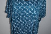 Charmance Jelly Bean Blue floral cotton top size UK24/26  EU52/54 Postage included