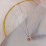 Emerald Stone Delicate Crystal Gold Tone Necklace Image 4