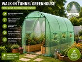 10ft x 7ft Walk In Heavy Duty Polytunnel Greenhouse with Built In Irrigation