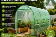 10ft x 7ft Walk In Heavy Duty Polytunnel Greenhouse with Built In Irrigation