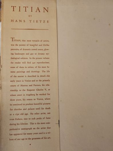 Titian Paintings  And Drawings. Phaidon. With 300 Illusions By Hans Tietze. 1950 Large Volume Hardback With Dustjacket In Good Condition.