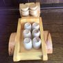 Vintage Wooden Toy Truck With 2 Figures And Kegs Image 4
