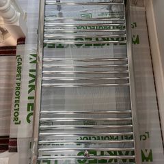 Large Chrome Heated Towel Radiator 60cm Wide Valves Included