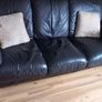 Chocolate brown  3 seater leather sofa for sale Image 2