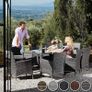 Aluminium Poly Rattan Dining Set, 8 Chairs + 1 Dining Table with Glass Tops, Includes 2 Cover Sets and Protective Cover, Various Colours Image 2