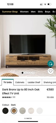 Matching Oak Effect TV Unit + Nest Coffee Tables