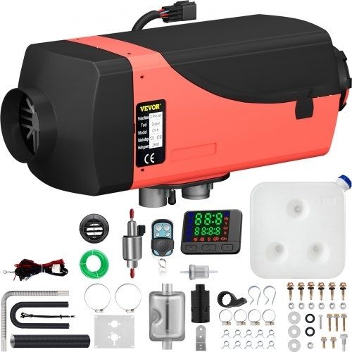 12V 2KW Diesel Air Heater Diesel heater Parking heater Air Diesel heater with Silencer,10L tank, LCD switch for cars, buses, RVs, trucks, engineering vehicles