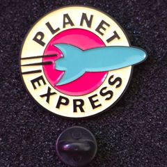 Futurama,  planet express, pin back badge.