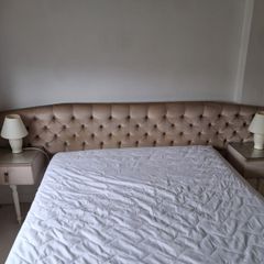 Velour Head board & matching dressing table stool
